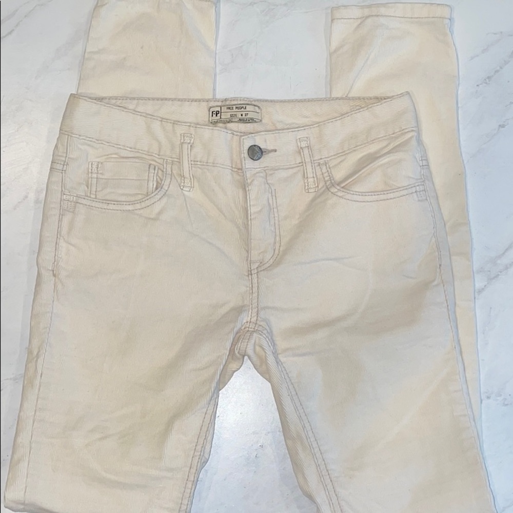 FREE PEOPLE cream cord jeans